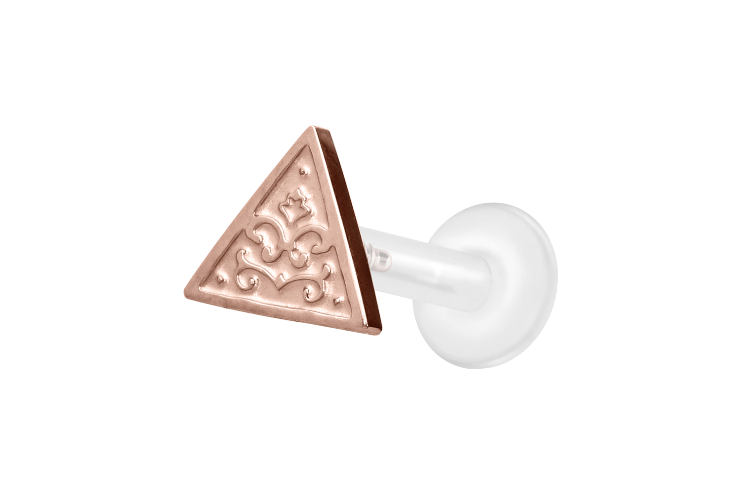 PTFE Labret Piercing mit Innengewinde + Titan-Aufsatz DREIECK